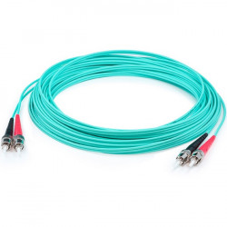 AddOn 10m ST (Male) to ST (Male) Aqua OM4 Duplex Fiber OFNR (Riser-Rated) Patch Cable