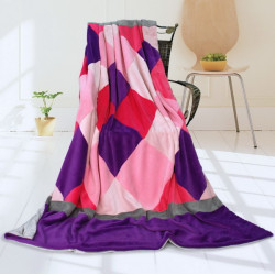 Onitiva - [plaids - Sweet Days] Soft Coral Fleece Patchwork Throw Blanket (59 By 78.7 Inches)