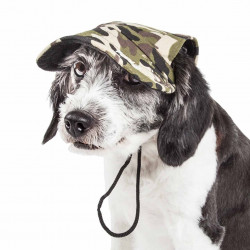 Pet Life  'torrential Downfour' Camouflage Uv Protectant Adjustable Fashion Dog Hat Cap
