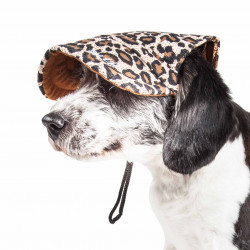 Pet Life  'cheetah Bonita' Cheetah Patterned Uv Protectant Adjustable Fashion Dog Hat Cap