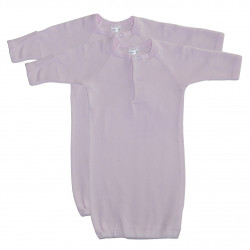 Preemie Solid Pink Gown - 2 Pack