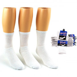 Mens White Crew Socks - Size 10-13 Case Pack 24