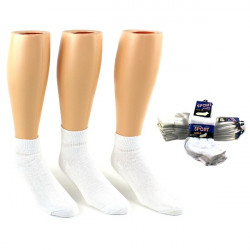 Men's Cotton White Ankle Socks - Size 10-13 Case Pack 24