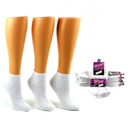 Women's Athletic Low Cut Socks - White - Size 9-11 Case Pack 24