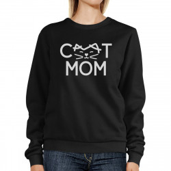 Cat Mom Black Unisex Pullover Sweatshirt Gift Ideas For Cat Lovers