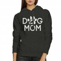 Dog Mom Dark Grey Unisex Hoodie Pullover Cute Gift For Dog Owners