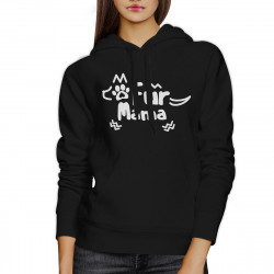 Fur Mama Black Unisex Pullover Cute Design Hoodie Gift Idea For Her