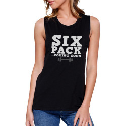 Six Pack Coming Soon Work Out Muscle Tee Women's Gym Sleeveless Tank