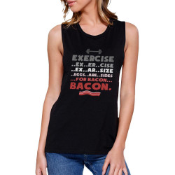 Bacon Exercise Work Out Muscle Tee Women's Gym Tank Sleeveless Top