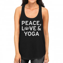 Peace Love Yoga Tank Top Yoga Work Out Tank Top Cute Yoga Racerback